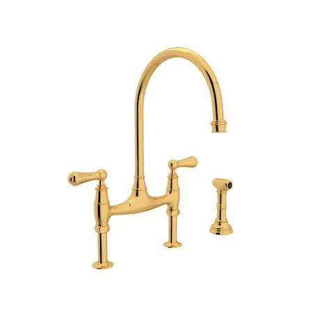 Georgian Era Bridge Kitchen Faucet With Side Spray